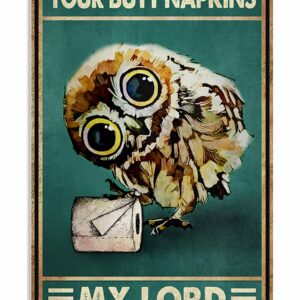 Owl Your Butt Napkins My Lord Vintage Poster Canvas 1