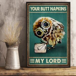 Owl Your Butt Napkins My Lord Vintage Poster Canvas 2