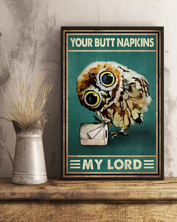 Owl Your Butt Napkins My Lord Vintage Poster, Canvas