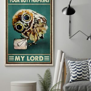 Owl Your Butt Napkins My Lord Vintage Poster Canvas 3