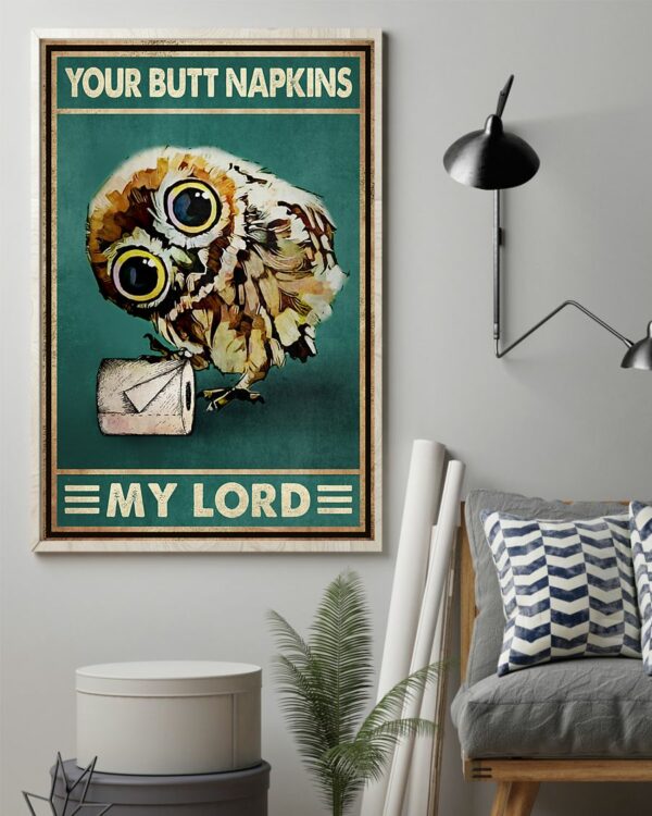 Owl Your Butt Napkins My Lord Vintage Poster, Canvas