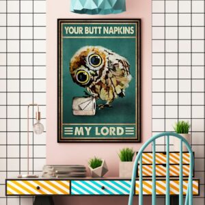 Owl Your Butt Napkins My Lord Vintage Poster Canvas 4