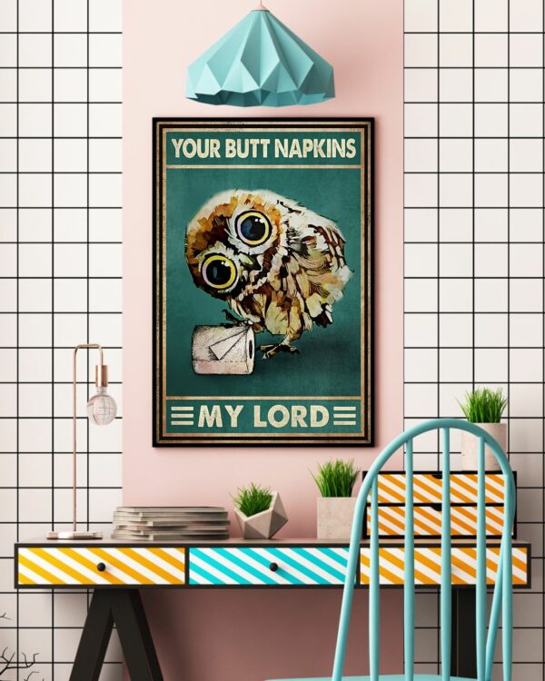 Owl Your Butt Napkins My Lord Vintage Poster, Canvas