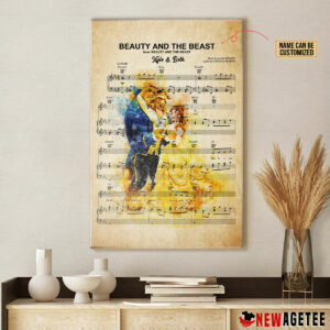 Personalized Belle And Beast Beauty and the Beast Sheet Music Poster Canvas