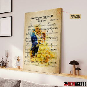 Personalized Belle And Beast Beauty and the Beast Sheet Music Poster Canvas