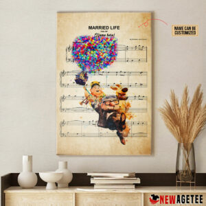 Personalized Carl Russell Dug Up Balloon House Married Life Sheet Music Poster Canvas 1