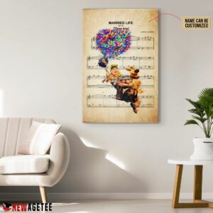 Personalized Carl Russell Dug Up Balloon House Married Life Sheet Music Poster Canvas 4