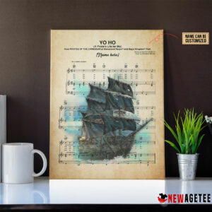 Personalized Pirates of the Caribbean Black Pearl Yo Ho Sheet Music Poster Canvas 1