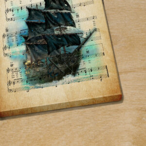 Personalized Pirates of the Caribbean Black Pearl Yo Ho Sheet Music Poster Canvas 3