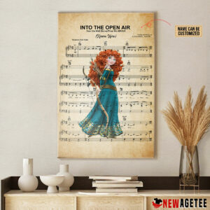 Personalized Princess Merida Into The Open Air Sheet Music Poster Canvas 1