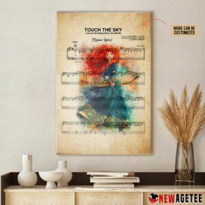 Personalized Princess Merida The Brave Touch The Sky Sheet Music Poster Canvas 1