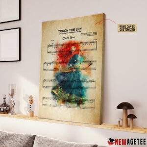 Personalized Princess Merida The Brave Touch The Sky Sheet Music Poster Canvas 2