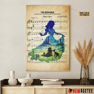 Personalized Snow White And The Seven Dwarfs Im Wishing Sheet Music Poster Canvas 1