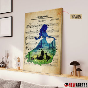 Personalized Snow White And The Seven Dwarfs Im Wishing Sheet Music Poster Canvas 2