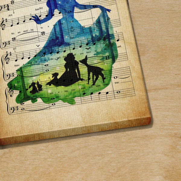 Personalized Snow White And The Seven Dwarfs I’m Wishing Sheet Music Poster Canvas