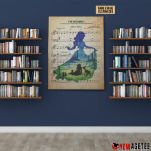 Personalized Snow White And The Seven Dwarfs Im Wishing Sheet Music Poster Canvas 4