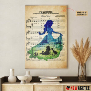 Personalized Snow White And The Seven Dwarfs Im Wishing Sheet Music Poster Canvas 5