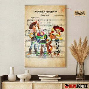 Personalized Toy Story You’ve Got A Friend In Me Sheet Music Poster Canvas