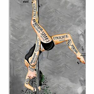 Pole Dance I Am Beautiful Enough Smart Enough Vintage Poster, Canvas