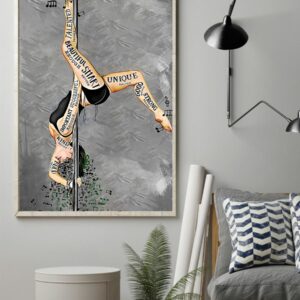 Pole Dance I Am Beautiful Enough Smart Enough Vintage Poster Canvas 2