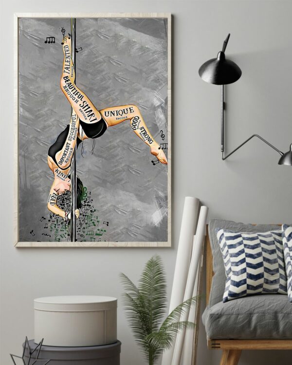 Pole Dance I Am Beautiful Enough Smart Enough Vintage Poster, Canvas