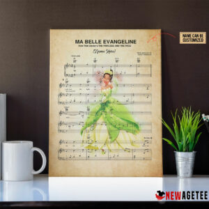 Princess and the Frog Tiana Ma Belle Evangeline Sheet Music Poster Canvas