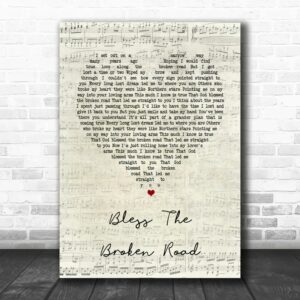 Rascal Flatts Bless The Broken Road Script Heart Song Lyric Quote Poster Canvas 1