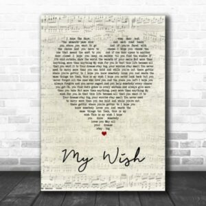 Rascal Flatts My Wish Script Heart Song Lyric Quote Poster Canvas