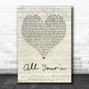 Tyler Childers All Yourn Script Heart Song Lyric Quote Poster Canvas 2