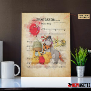 Winnie the Pooh and Friends Sheet Music Poster Canvas