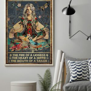 Yoga December Girl The Fire Of A Lioness The Heart Of Hippie Poster Poster, Canvas