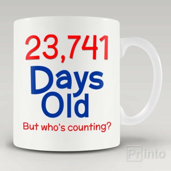 23,741 days old (65yo) mug