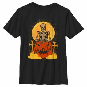 Boy’s Lost Gods Halloween Skeleton and Jack-O’-Lantern T-Shirt