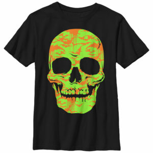 Boy’s Lost Gods Halloween Skull Bats in Flight Face T-Shirt