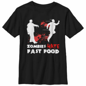 Boy’s Lost Gods Halloween Zombies Hate Fast Food T-Shirt