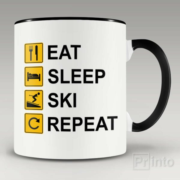 Eat Sleep Ski Repeat mug