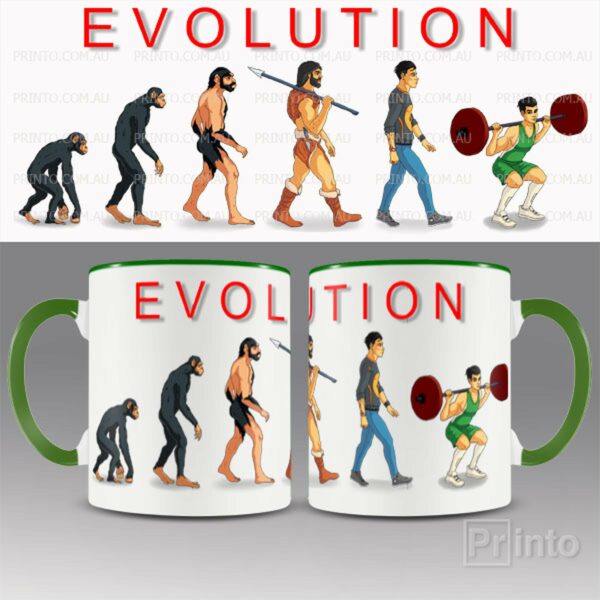 Evolution of bodybuilding mug