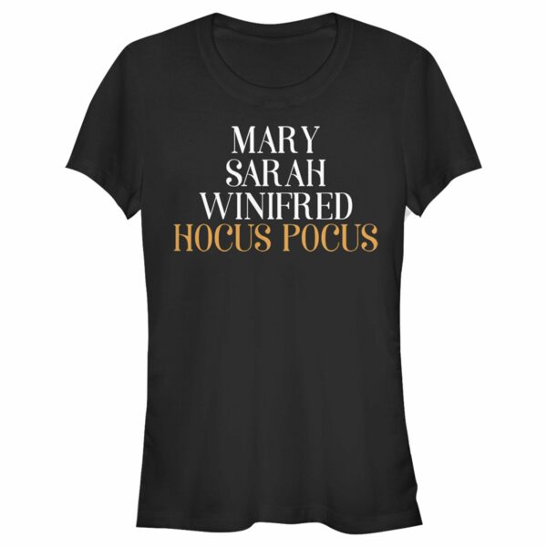 Junior’s Hocus Pocus Sanderson Sister Names T-Shirt