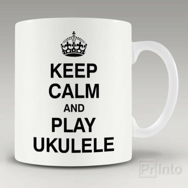 Keep calm and play ukulele mug