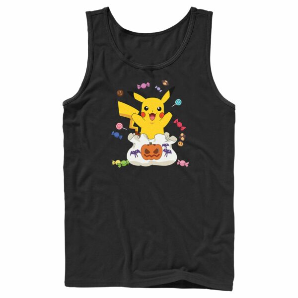 Men’s Pokemon Halloween Pikachu Candy Bag Tank Top