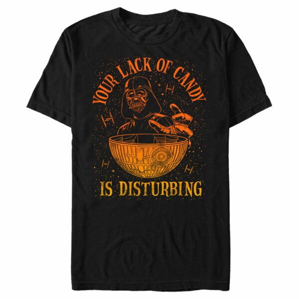 Men’s Star Wars A New Hope Halloween Darth Vader and Death Star Your Lack of Candy is Disturbing T-Shirt