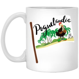 Poguelandia Flag With Chicken In Coconut Bra Mug Shirt Sweatshirt Long Sleeve Hoodie Tank Mug