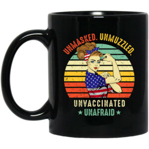 Vintage Unmasked Unmuzzled Unvaccinated Unafraid USA Flag Mug Shirt Sweatshirt Long Sleeve Hoodie Tank Mug 1