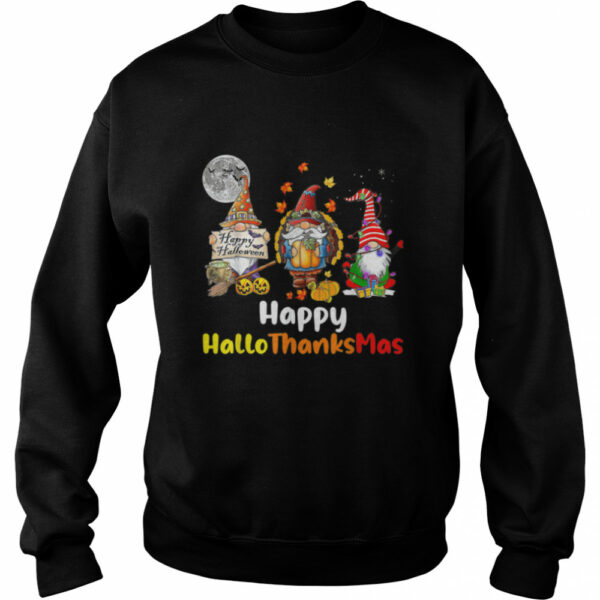 Happy Hallothanksmas Gnomes Halloween Christmas Tshirt