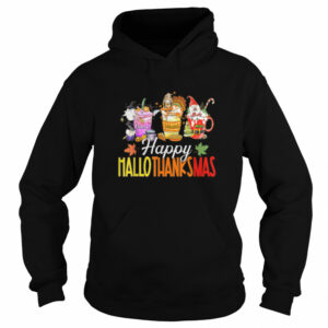 Happy Hallothanksmas Gnomes Halloween Thanksgiving Christmas Shirt 4