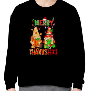 Merry Thanksmas Christmas Gnome Santa Hay Funny Xmas Pajama shirt 3