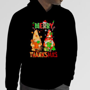 Merry Thanksmas Christmas Gnome Santa Hay Funny Xmas Pajama shirt 4