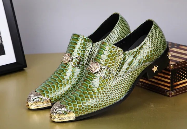 green snakeskin boots