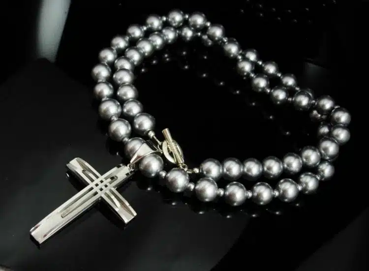 pearl cross necklace