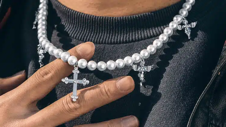 pearl cross necklace